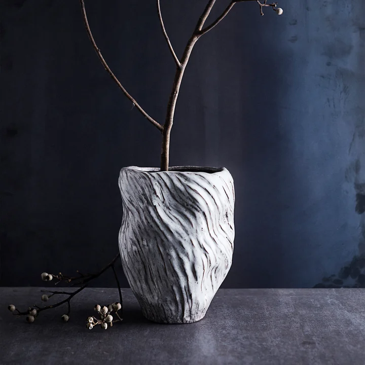 Muubs - Mud Vase, Ø 16 x H 25 cm, oyster