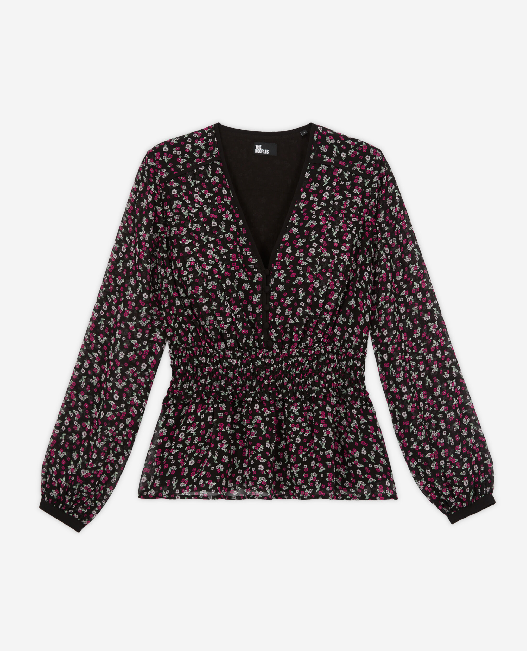 Top imprimé avec smocks