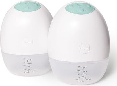MAM Move Dubbele borstkolf, draagbaar, elektrische borstkolf zonder slangen of kabel, met 3 bedrijfsmodi en 5 intensiteitsniveaus, schaal van SkinSoft siliconen, aanpasbaar aan 4 maten