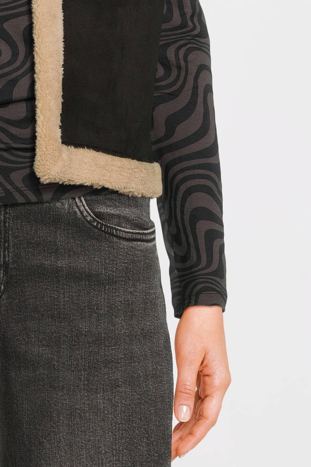 LOOXS gilet zwart/beige