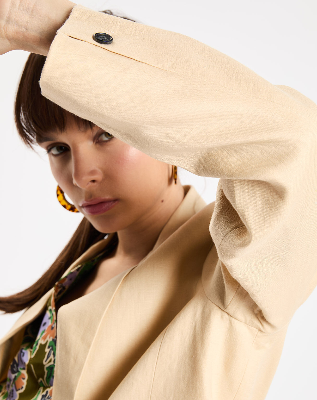 Jodhpur Veste 100% Lin Ruis beige