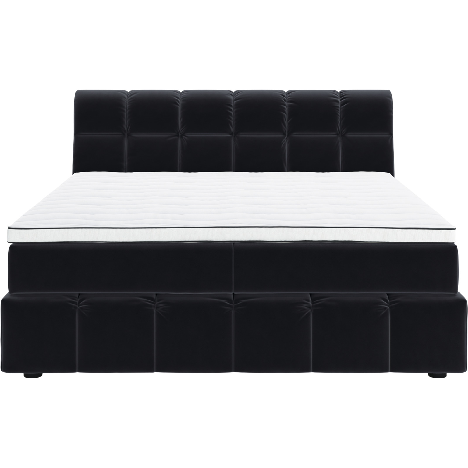 Boxspringbett Downtown Stoff Velvet schwarz 180 x 200 cm