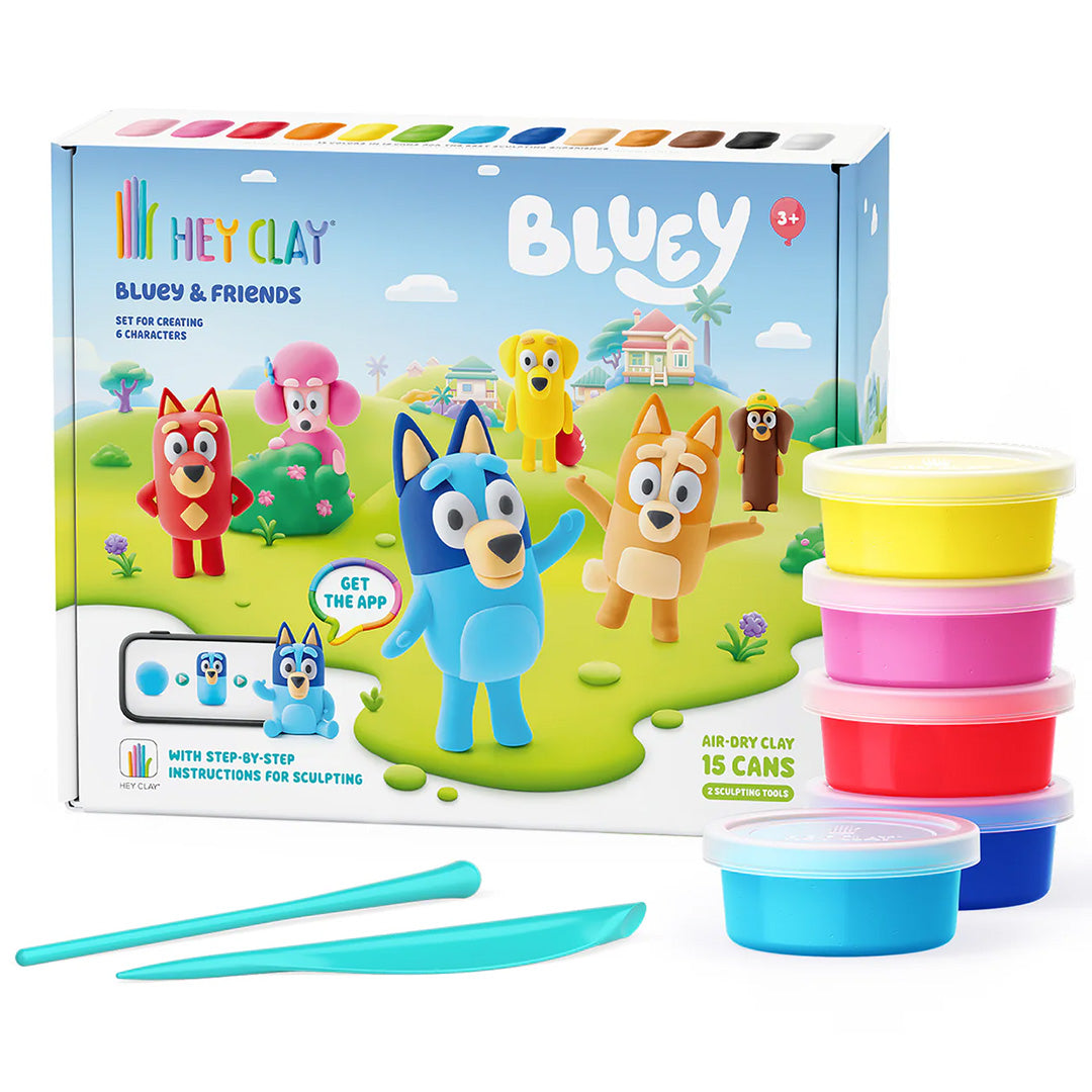 hey clay boetseerklei bluey & friends - limited edition