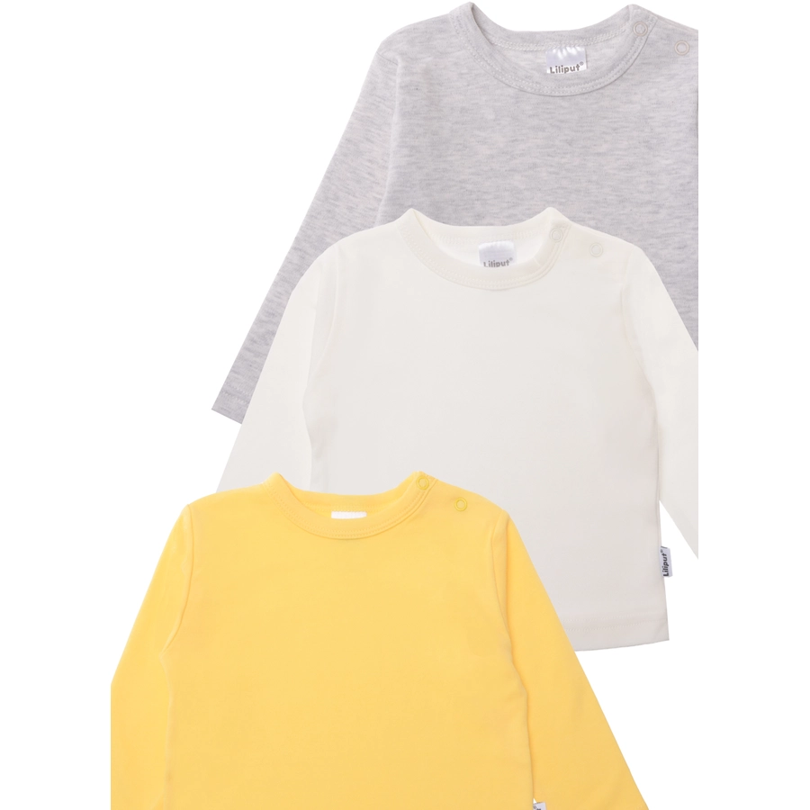 Liliput Langarmshirts im 3er Set gelb ecru grau-melange