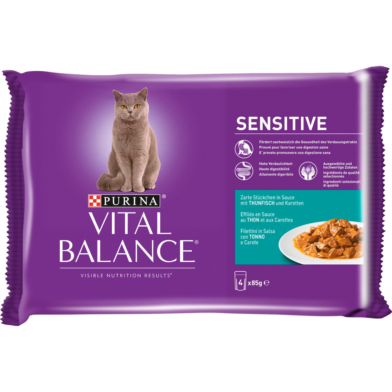 Purina Vital Balance Sensitive Thunfisch und Karotten 4 x 85 g