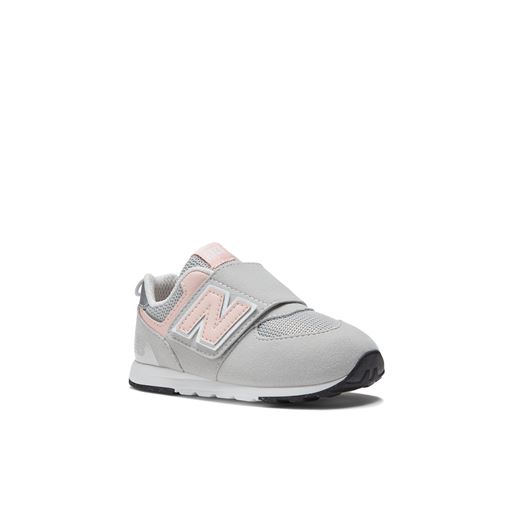 New Balance 574 NEW-B Hook & Loop Wide Sneakers, Raincloud/Pink Haze, 20