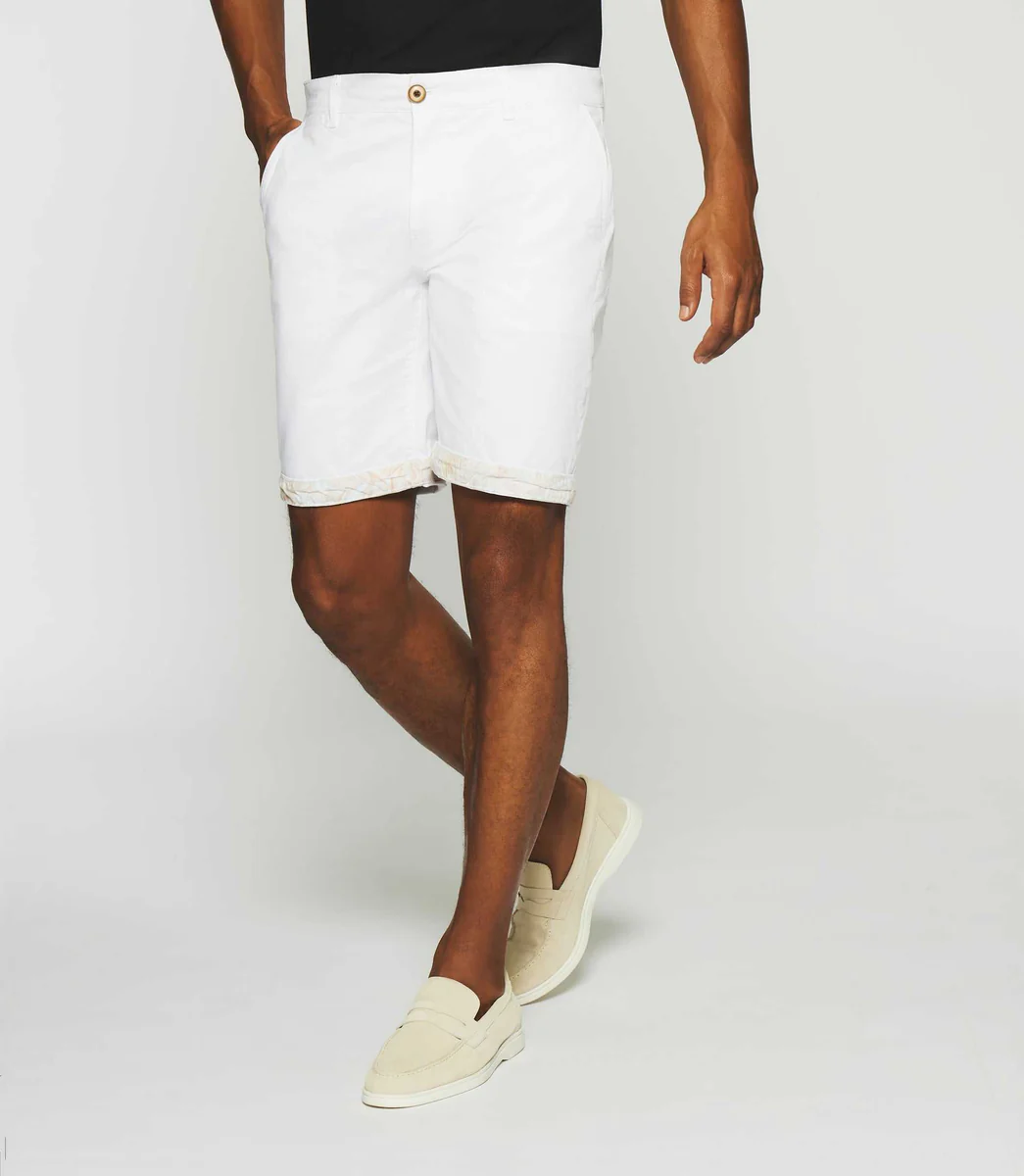 Bermuda en coton stretch blanc SLOWLY