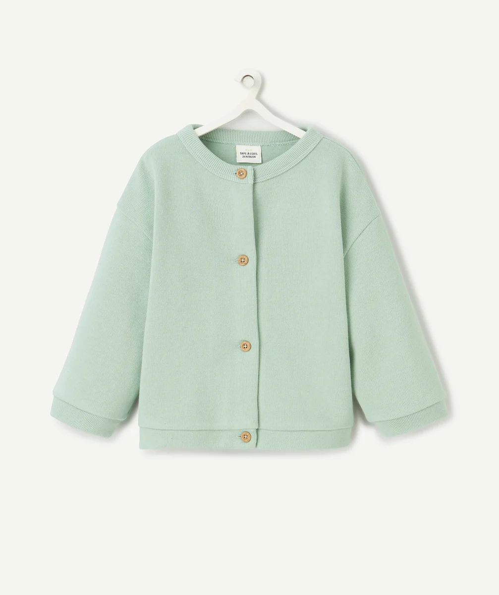 CARDIGAN BÉBÉ GARÇON EN FIBRES RECYCLÉES VERT