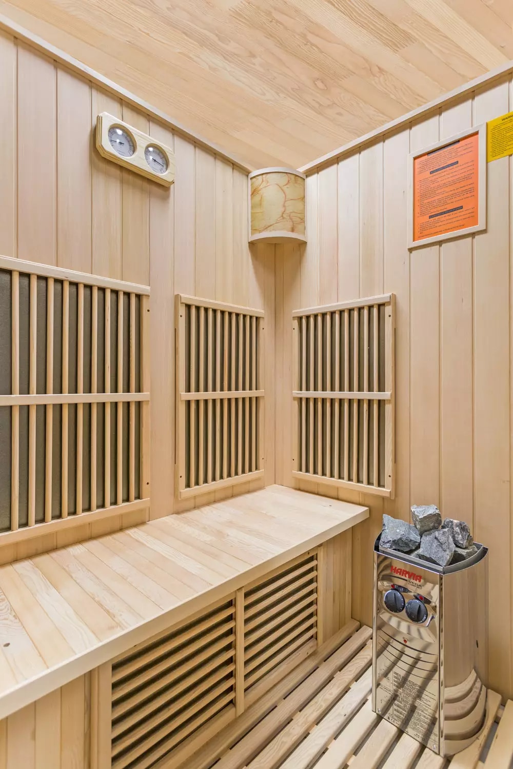 PureHaven Infrarotsauna kombiniert mit Saunaofen aus kanadischem Hemlockholz energiesparend Saunasteine - versch. Ausführungen