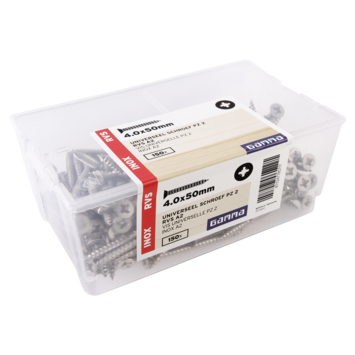 GAMMA schroef universeel platkop RVS 4.0x50 mm 150 stuks