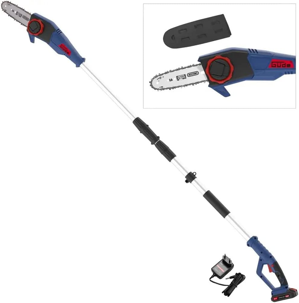 Güde 58594 Akku Teleskop Astkettensäge AST 18-201-05 (18 V, Li-Ion, Easy-Energy-Exchange, inkl. Akku & Ladegerät)