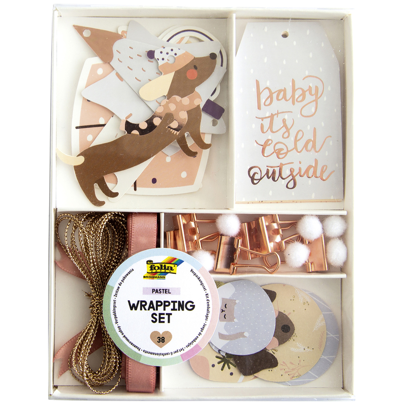Folia Verpackungs-Set Pastel Winter Wonderland, 38-teilig, assortiert