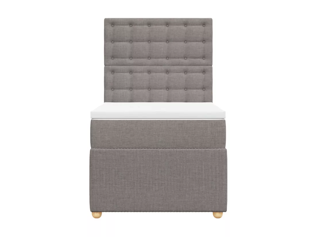 Sommier à lattes de lit avec matelas Taupe 90x190 cm Tissu