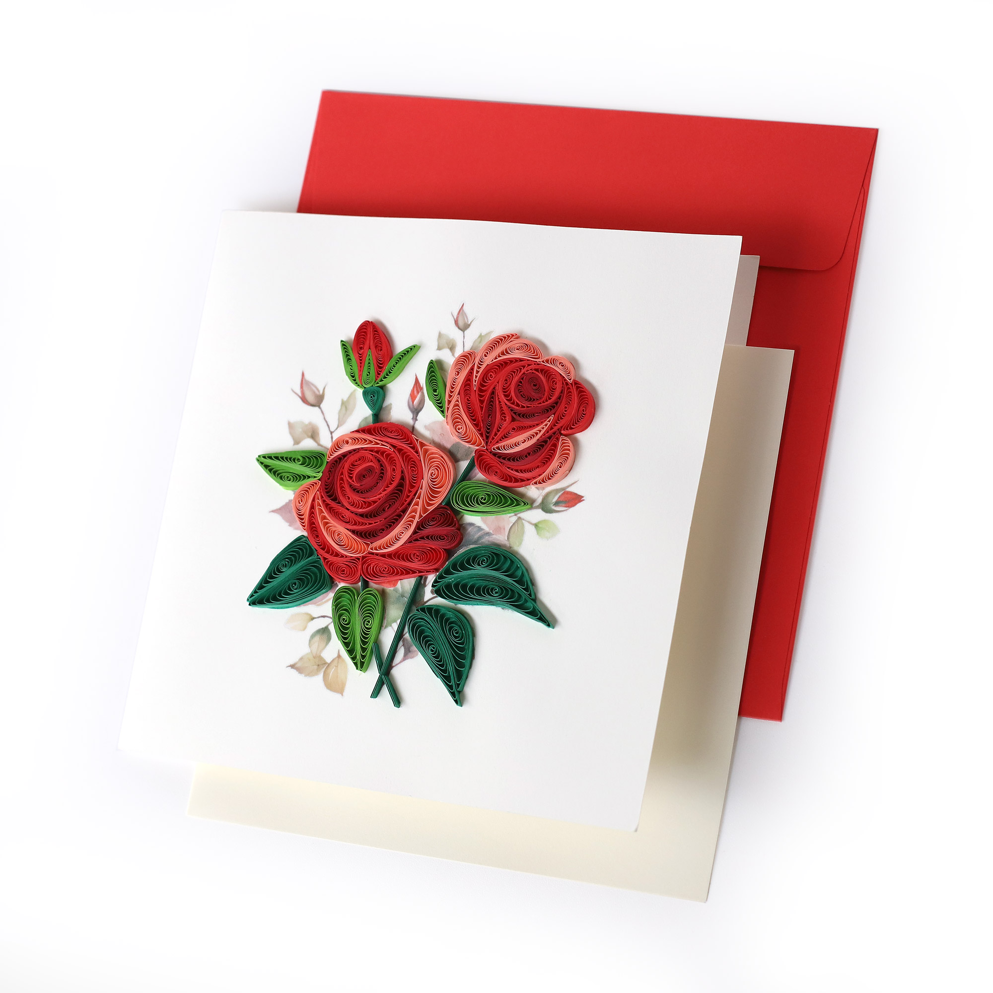 Grußkarte 'Rosenbouquet', B 15 cm, H 15 cm günstig bestellen