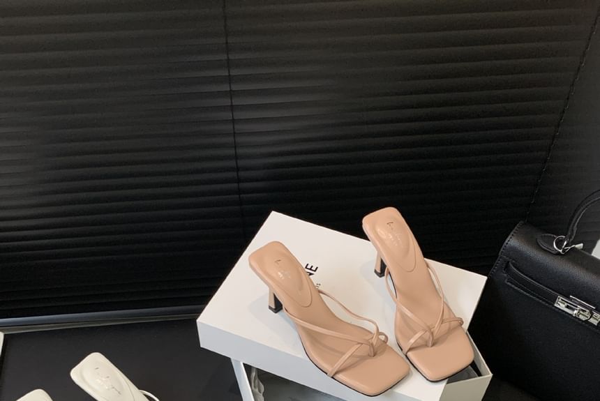 Anran - Sandalen met vierkante neus en hoge hak