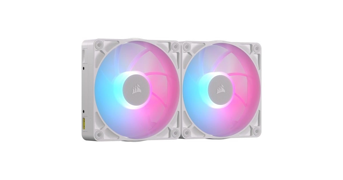 CorsairiCUE LINK RX140 MAX RGB 140mm PWM Thick Fans Starter Kit case fans  (Wit, 2 stuks, 140 x 140 x 30 mm)