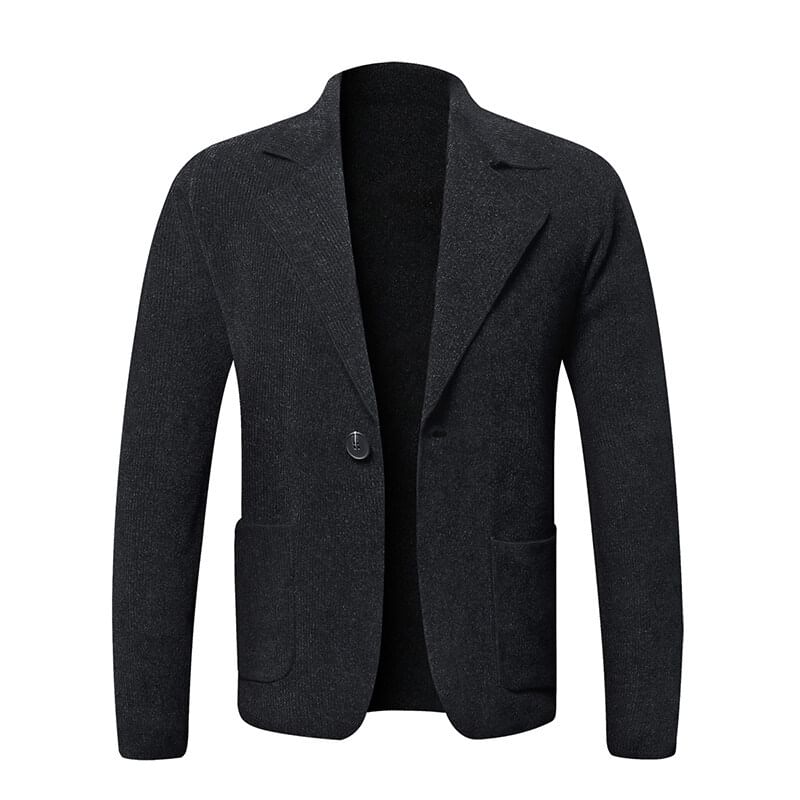 FORSETI - Geribbeld vest met één knoop en inkeping in de revers