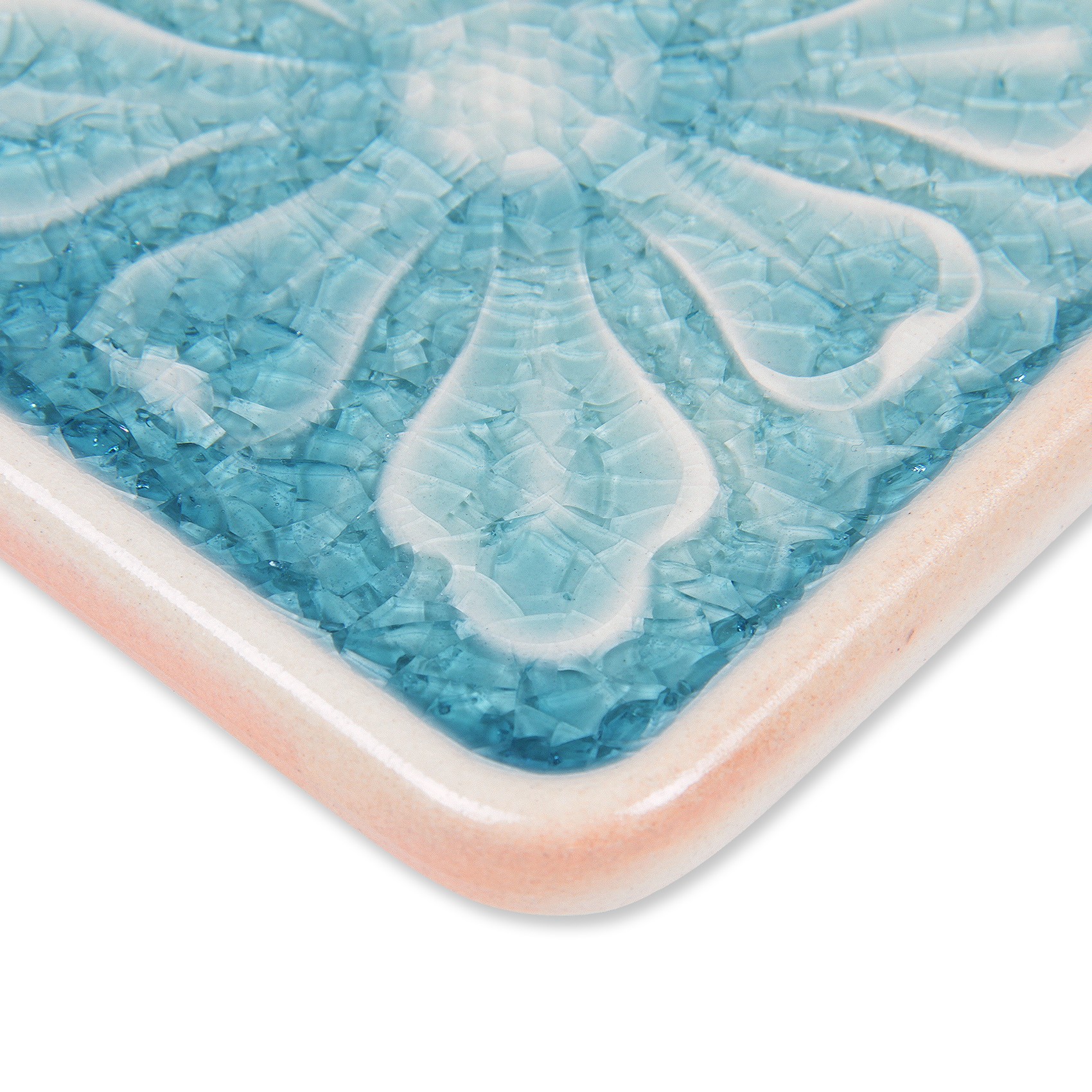 Untersetzer 'Blatt', blau, L 10 cm, B 10 cm, H 1 cm zu 5,00