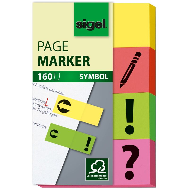 Sigel Index Marker Symbol, Papier, 20 x 50 mm, 4 x 40 Blatt