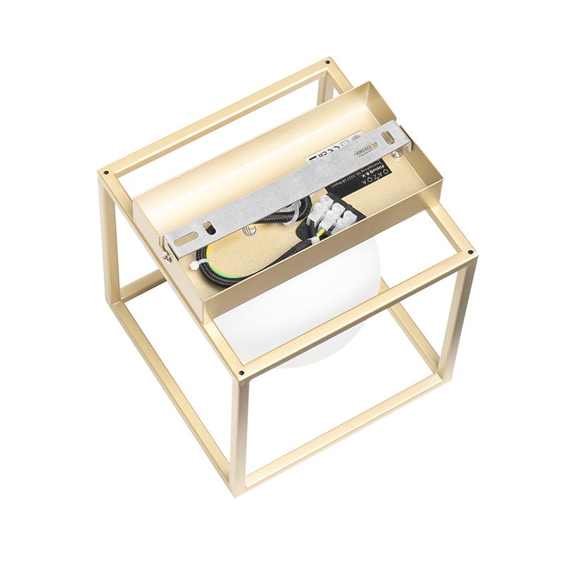 Design plafondlamp goud met wit glas - Aniek