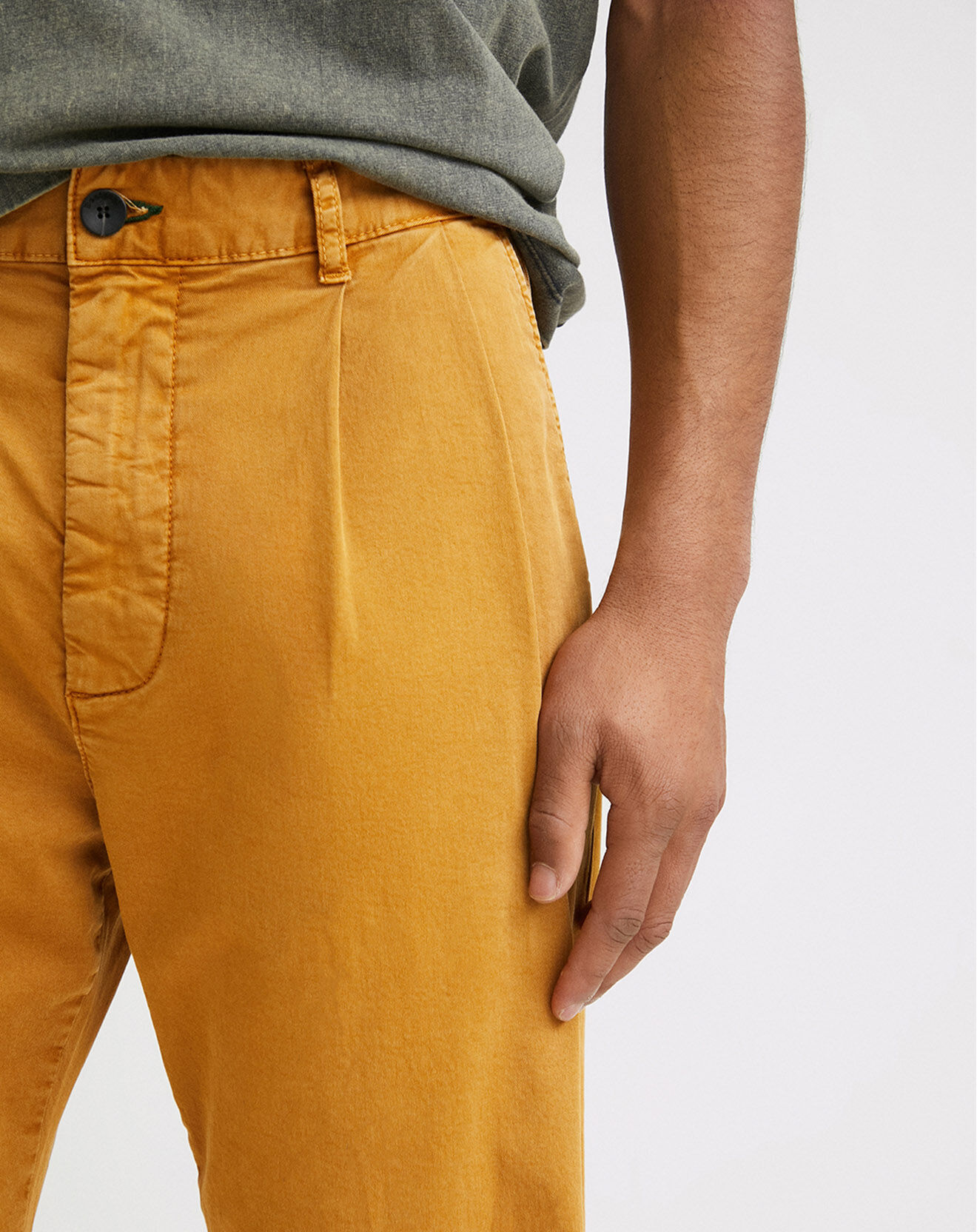 Desigual Pantalon Marcel jaune moutarde