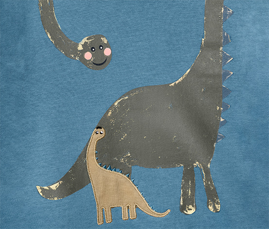 Kinder-Sweater mit Dino-Applikation