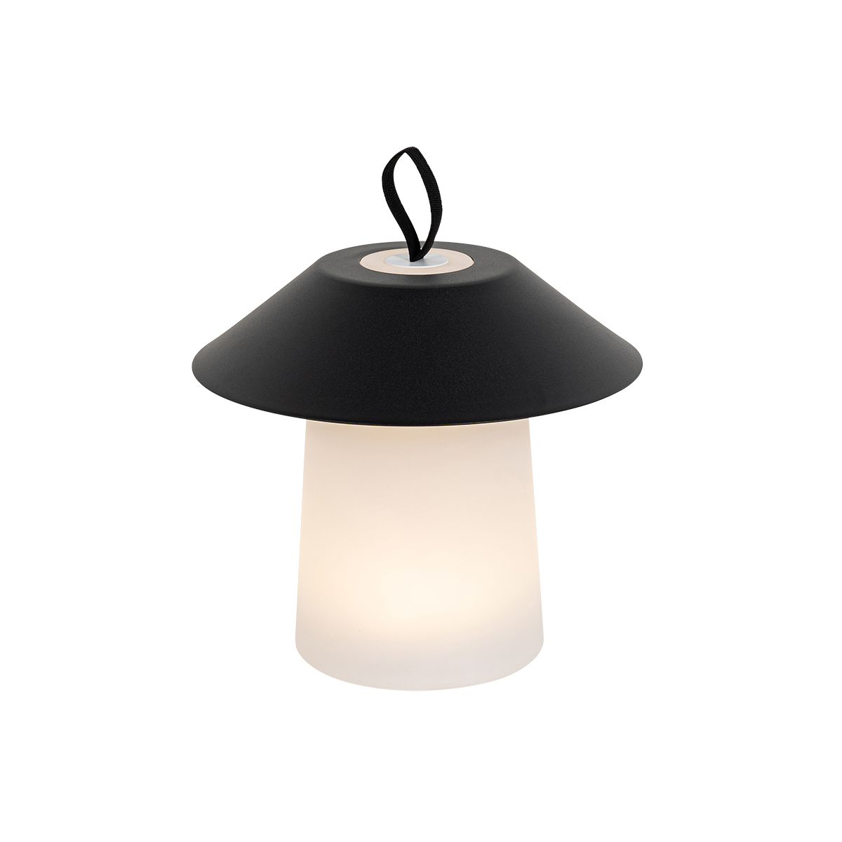 Tafellamp mushroom zwart incl. LED oplaadbaar - Ivan