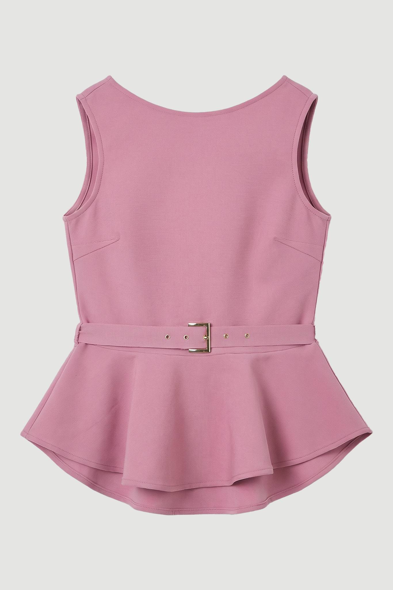 KarenMillen Haut en Maille Bandage à Basque Ceinturé Près du Corps