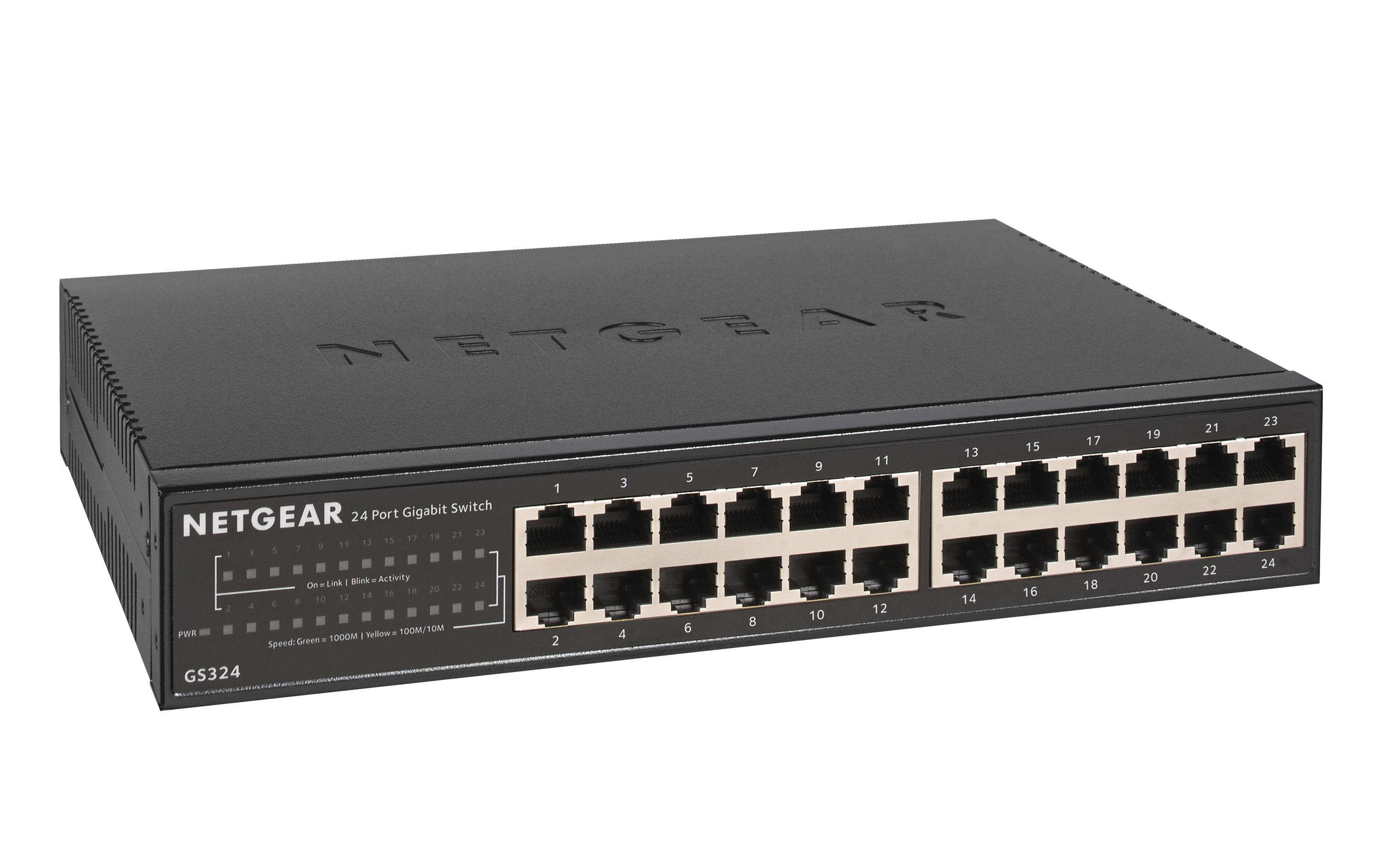 Switch GS324-200EUS 24 PortNETGEAR Unmanaged Gigabit-Ethernet-Switch mit 24 Ports (GS324)