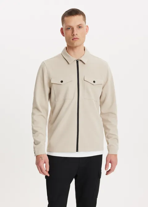 Overshirt met ritssluiting zand (ZND.L)