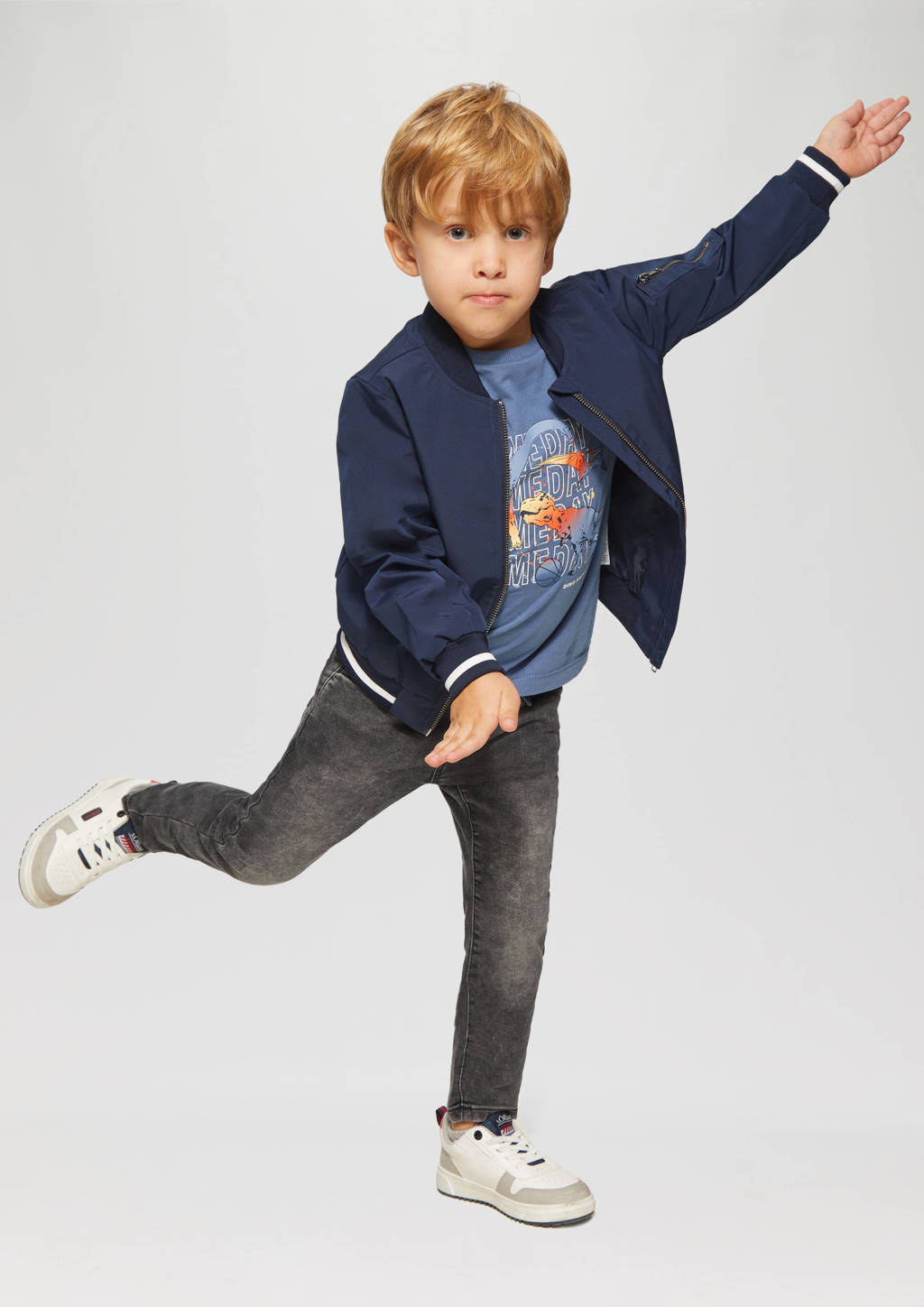 s.Oliver slim fit jog denim grijs