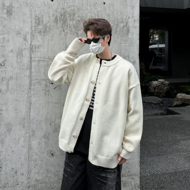Plummie - Effen Cardigan met Afhangende Schouders
