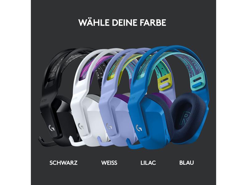 Logitech Headset G733 Lightspeed Blau Wireless-Gaming-Headset mit DTS 7.1 Surround-Sound und RGB Beleuchtung