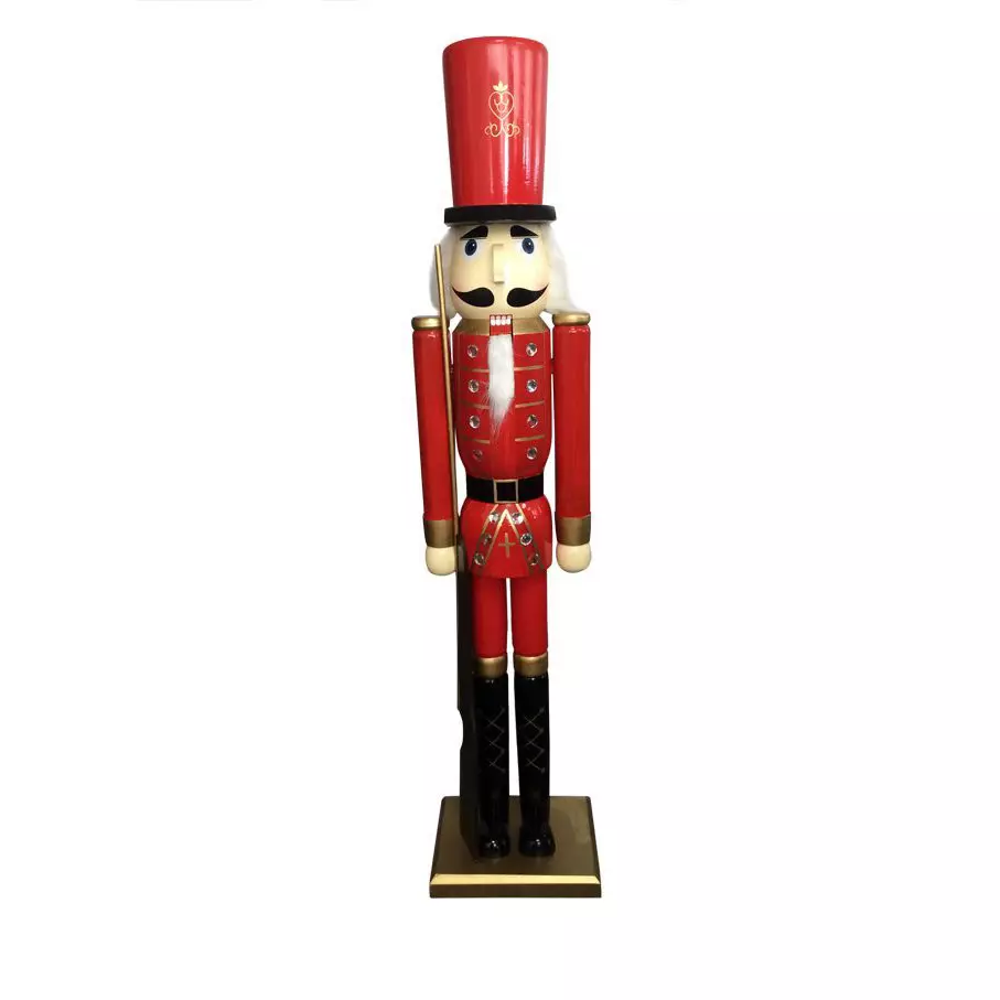 Soldat Casse-noisette en bois (H106 cm) Billy Rouge
