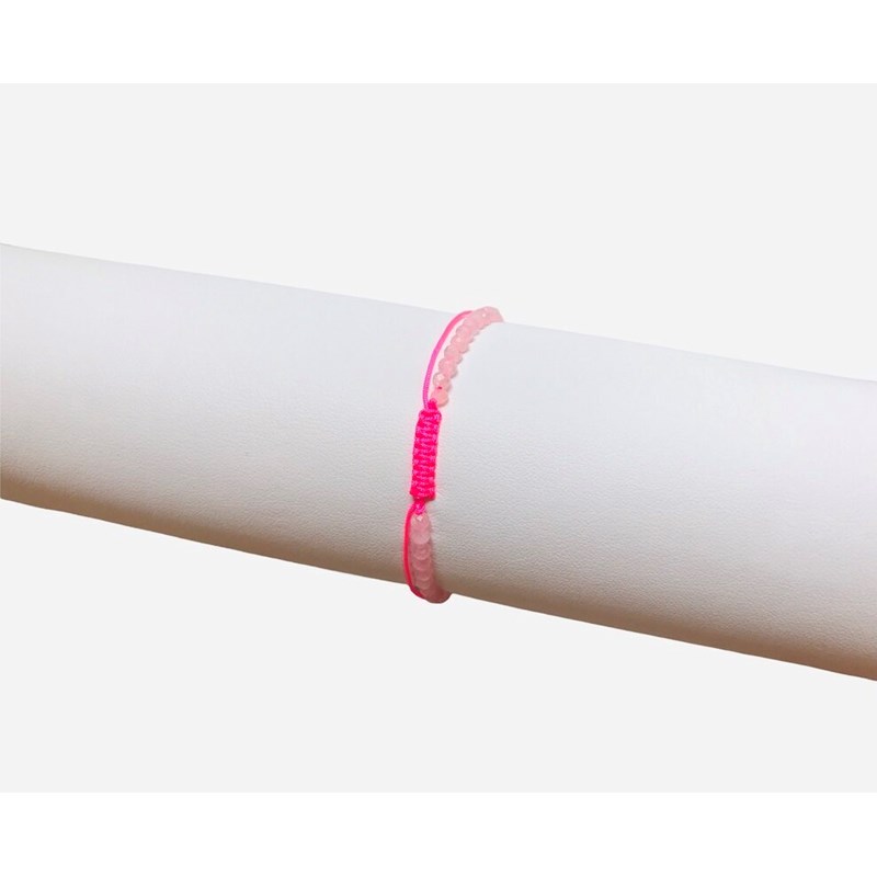 Bracelet réglable Quartz rose