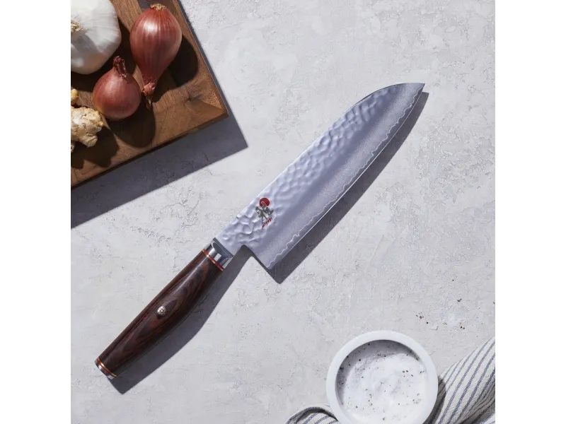 MIYABI Santoku kokkekniv, stål, 180 mm, sølv/brun, 34074-181-0 MIYABI 6000 MCT Santoku: 