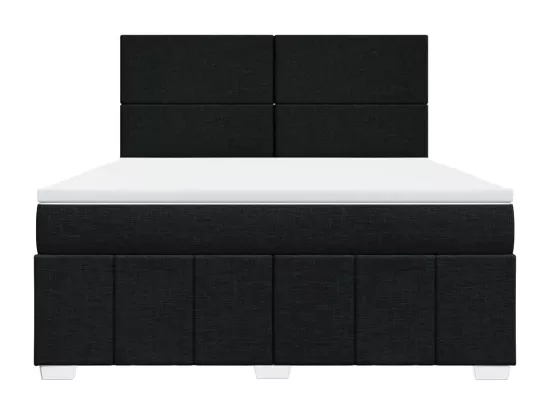 Sommier à lattes de lit avec matelas Noir 180x200 cm Tissu