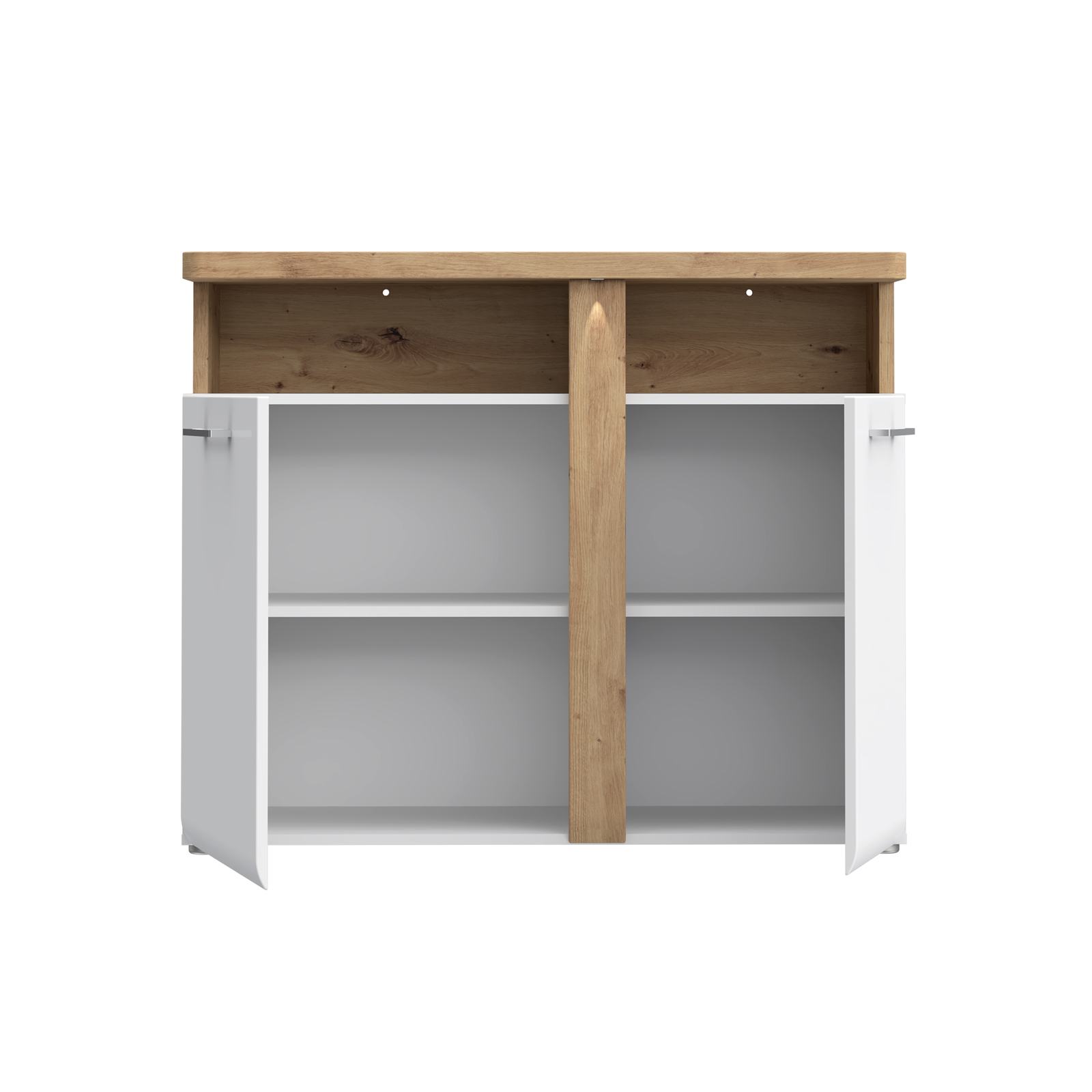 Kommode - weiß-Artisan Eiche - LED-Beleuchtung - 104 cm breit