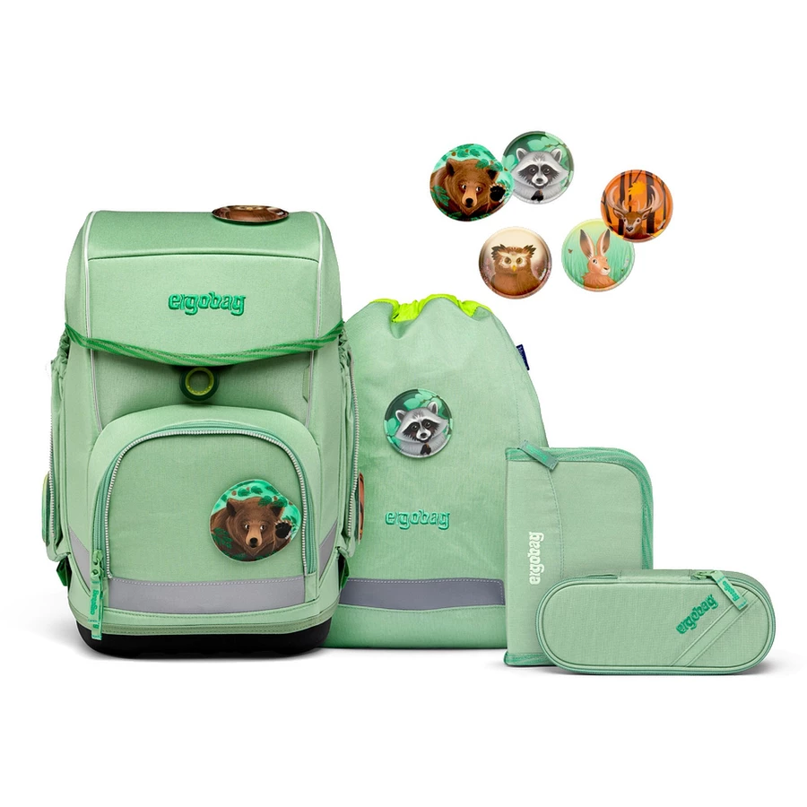 Ergobag Cubo Eco Hero - Schulranzen Set 5tlg. Modell 2024 WaldBärwohner