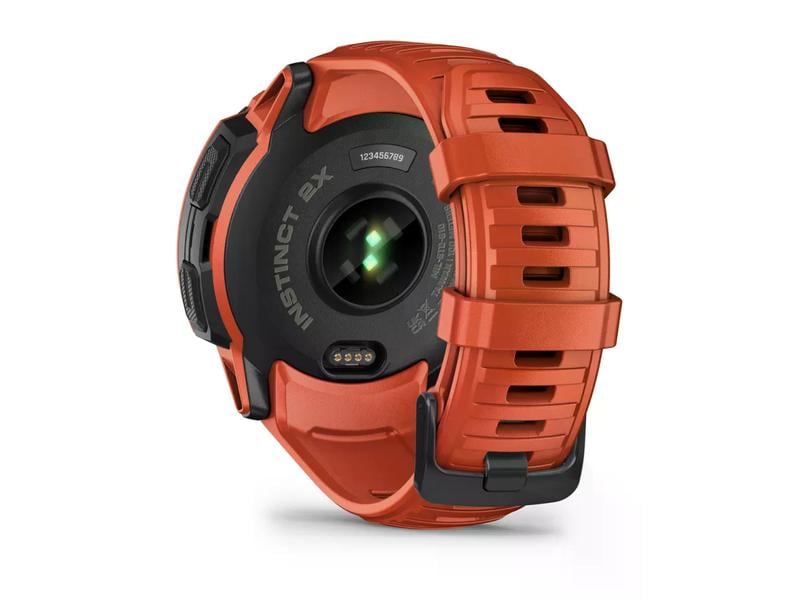GARMIN Sportuhr Instinct 2X Solar Flame Red Multisport-Smartwatch