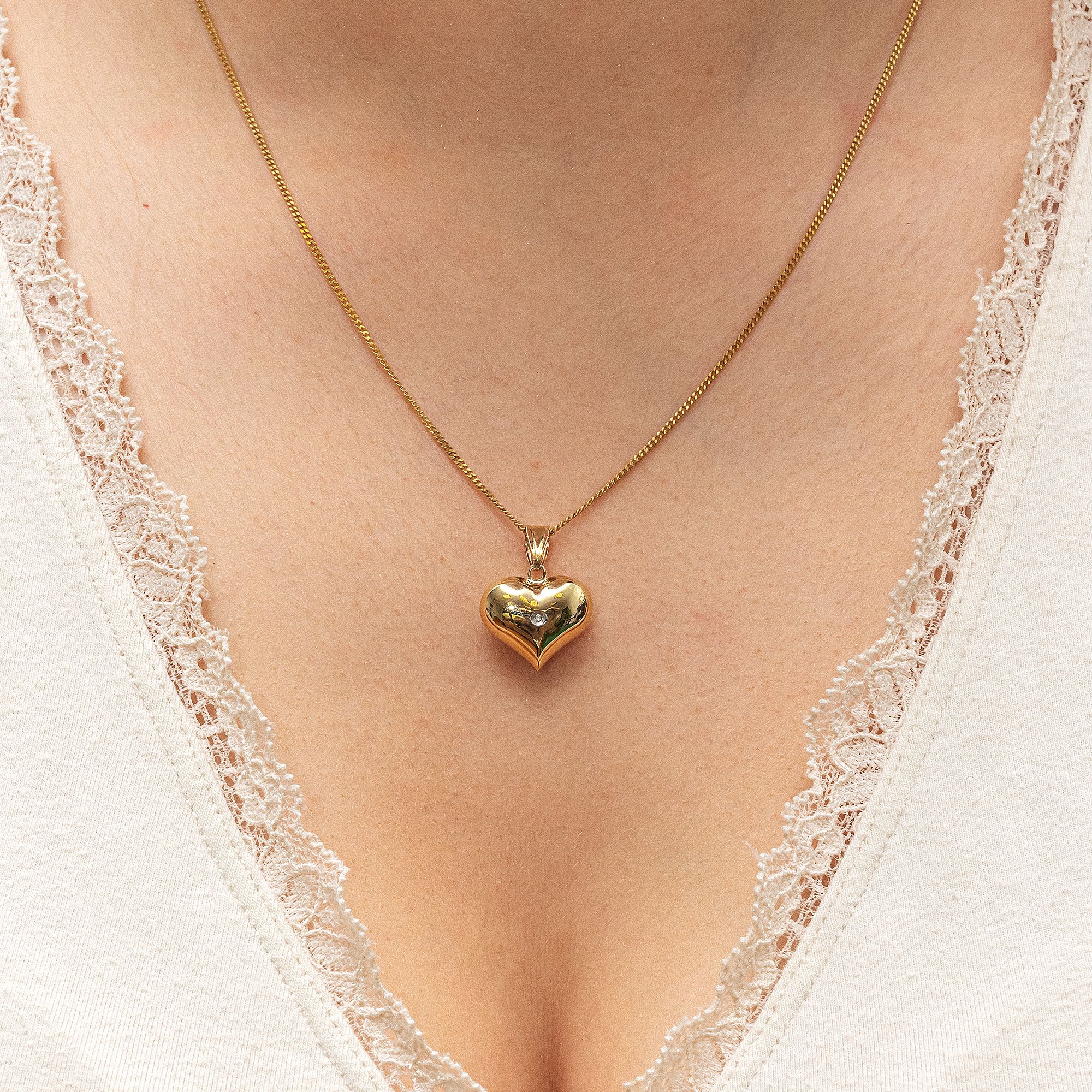 Diamonds by Ellen K. Anhänger mit Kette 375/- Gelbgold Diamant 0,005ct.