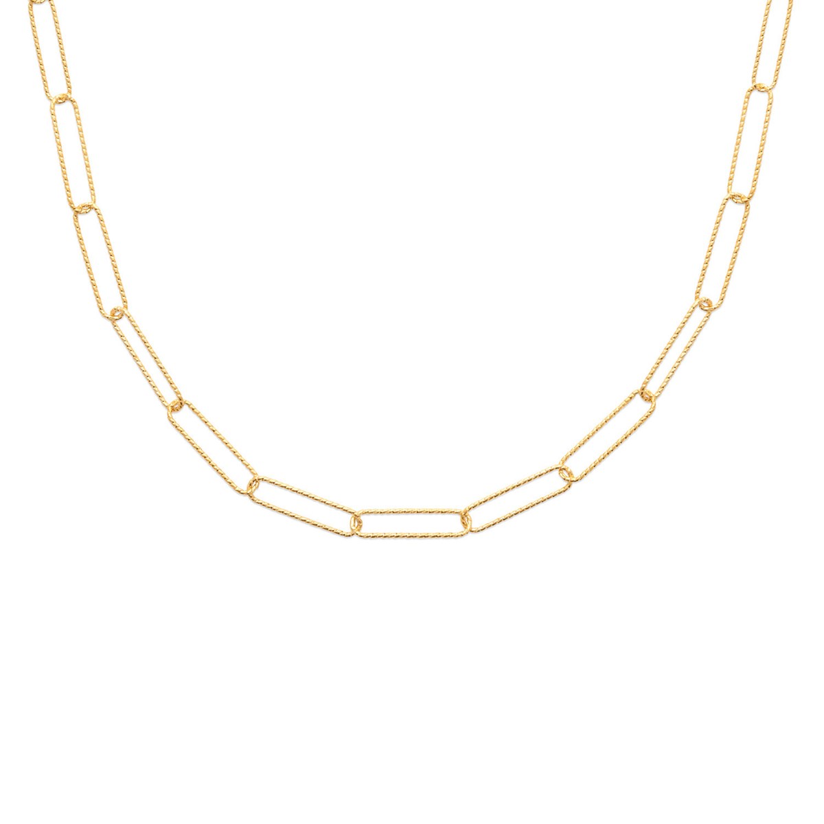 Collier Brillaxis maille cheval fantaisie plaqué or