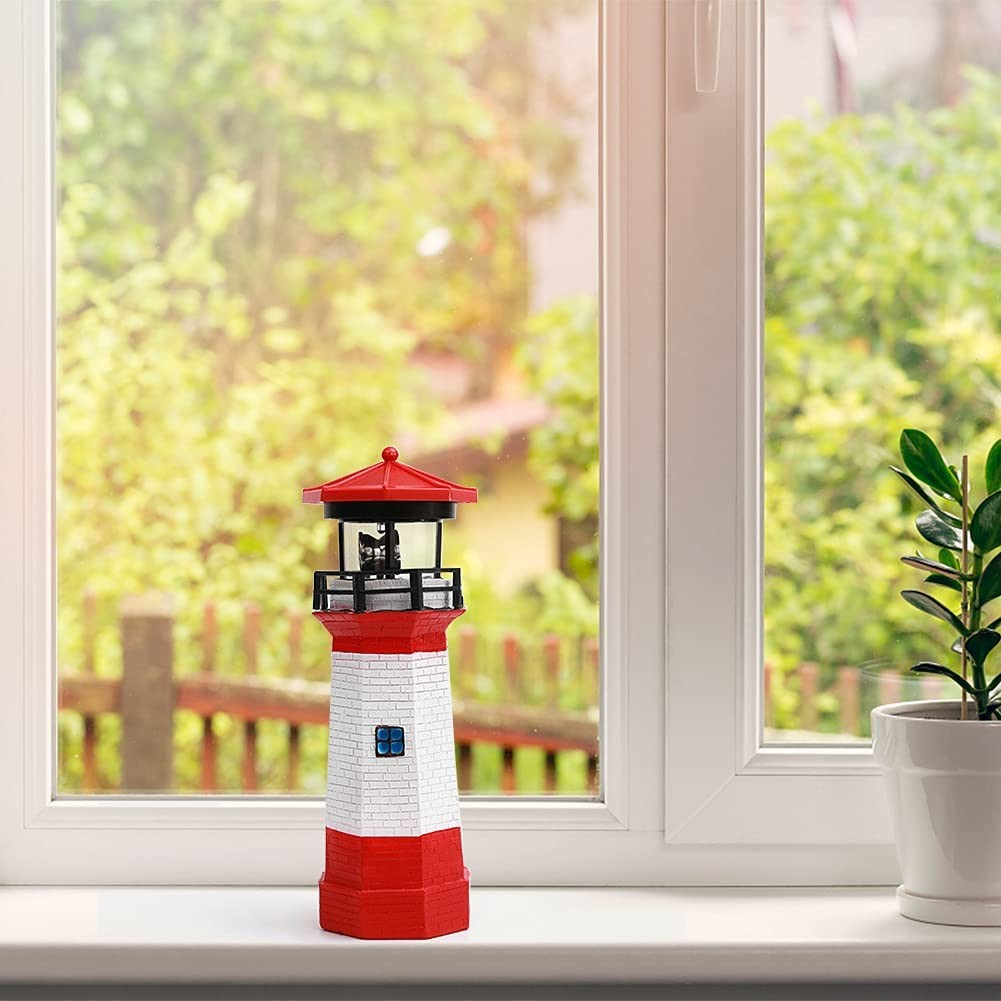Miniatur Leuchtturm Dekoration Garten Accessoire mit Solar Licht