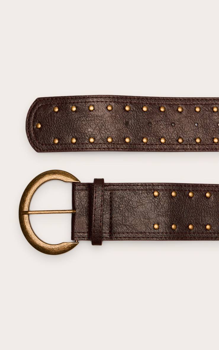 Chocolat Ceinture À Boucle Cloutée