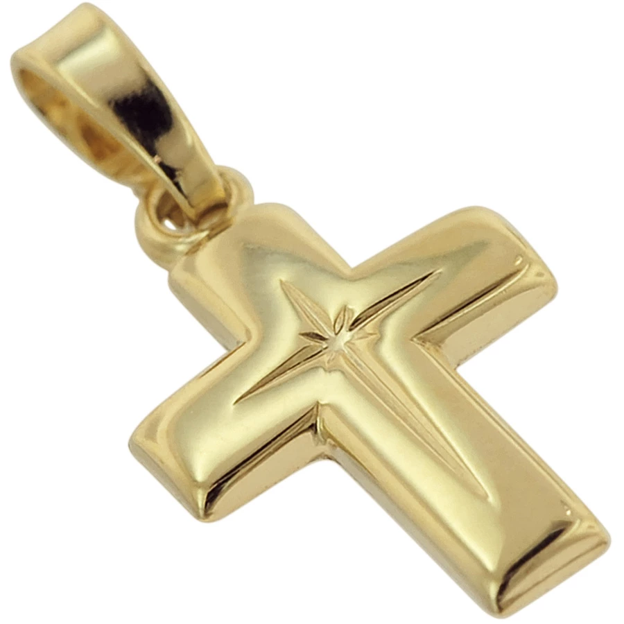 trendor Kinder Kreuz-Anhänger Gold 333 (8 Karat) + plattierte Halskette gold