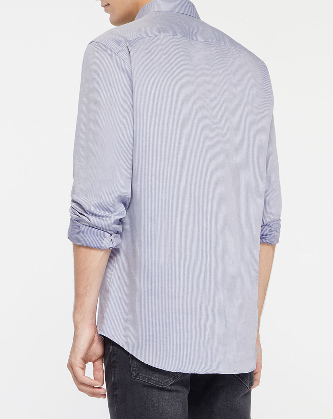 Tommy Hilfiger Chemise Regular 100% Coton Bio Herringbone imprimé chevron bleue