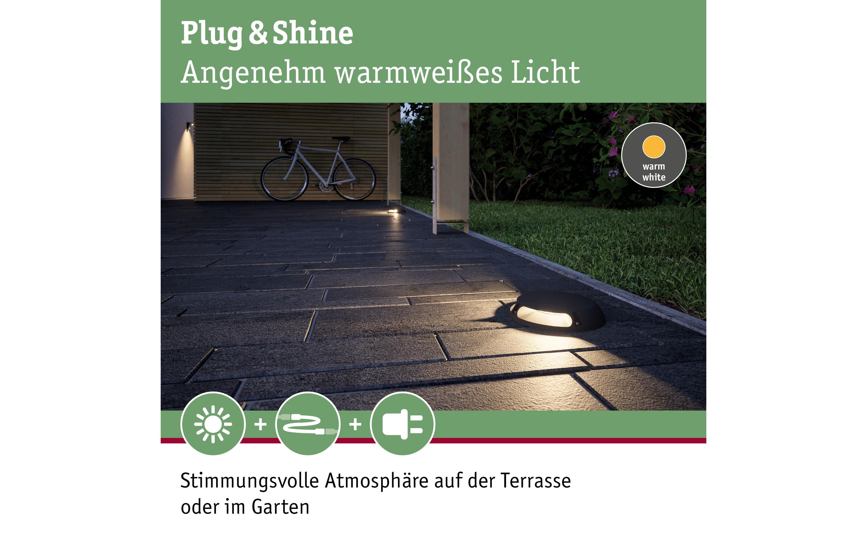 Bodenleuchte Plug & Shine 180° 3000 K, befahrbarPlug & Shine Floor Mini IP65