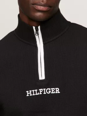 Moletom Hilfiger Monotype com meio zíper