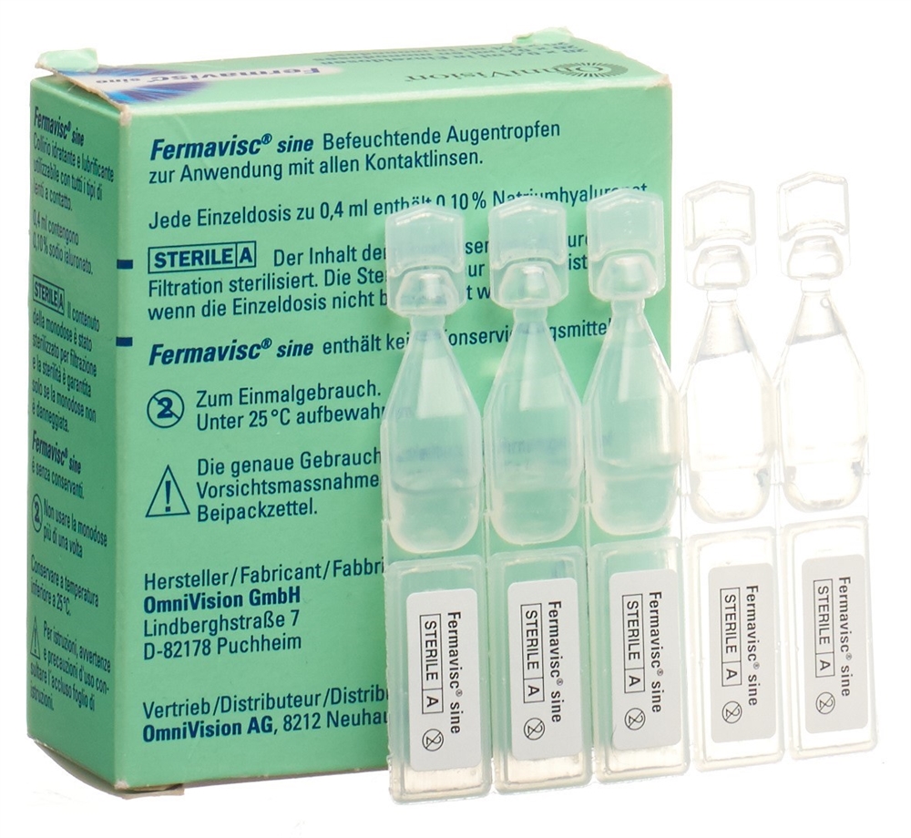 FERMAVISC sine<br>20 × 0.4 ml, Monodosis, Augentropfen, Lösung
