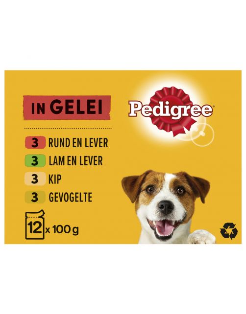 Pedigree Maaltijdzakjes Adult Favourites In Gelei Multipack - Hondenvoer - 12x100 g